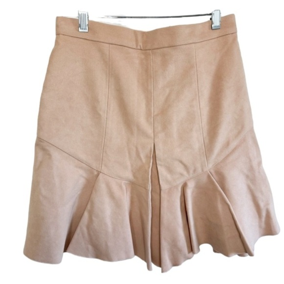 Isabel Marant Pink Mini Skirt Fluted Parma Pleated Faux-Suede Sz 6 - Picture 2 of 14